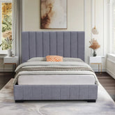 Roma grey velvet bed frame