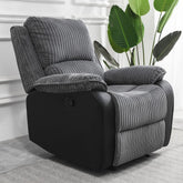 Luxury Rio grey cord fabric recliner armchair with smooth reclining function for modern UK homes.