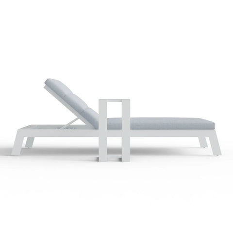 Luxury White Aluminium Outdoor Sun Lounger with Cushion
