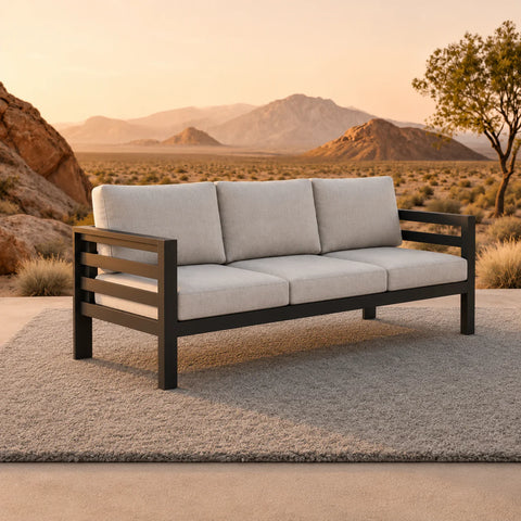 Luxury 5 Seater Aluminium Garden Lounge Set with Stone Coffee Table – Onyx
