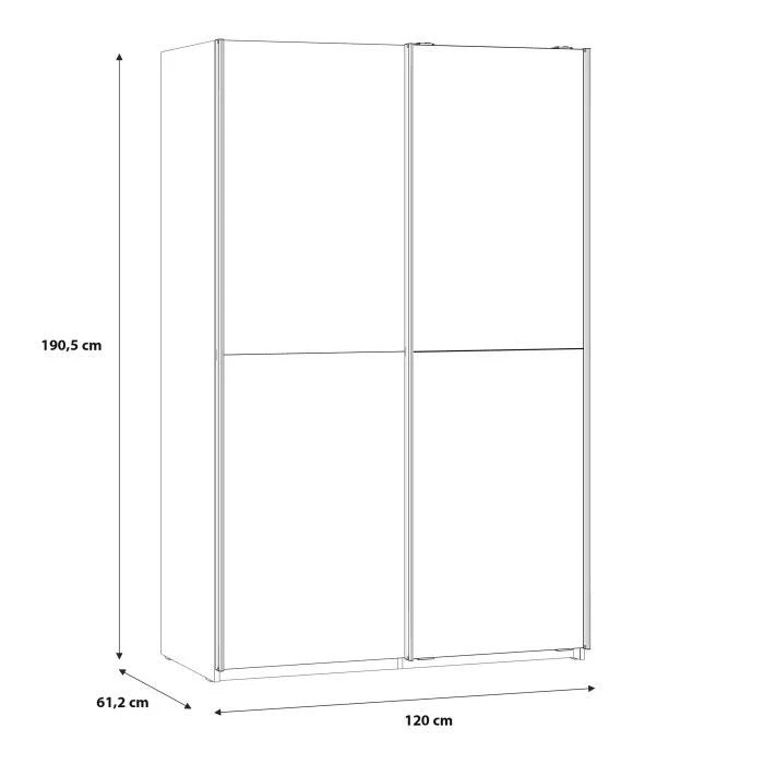 Babetta mirrored sliding wardrobe internal storage