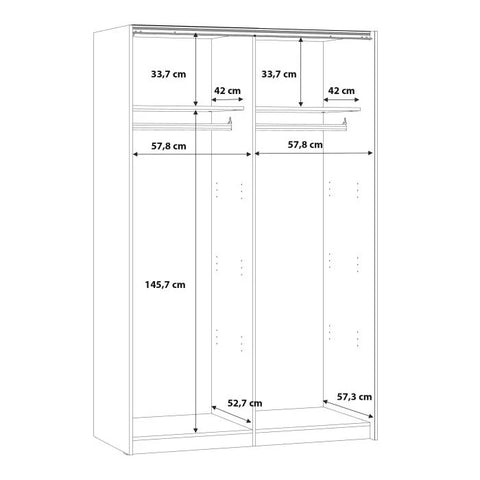 White mirrored sliding door wardrobe full view