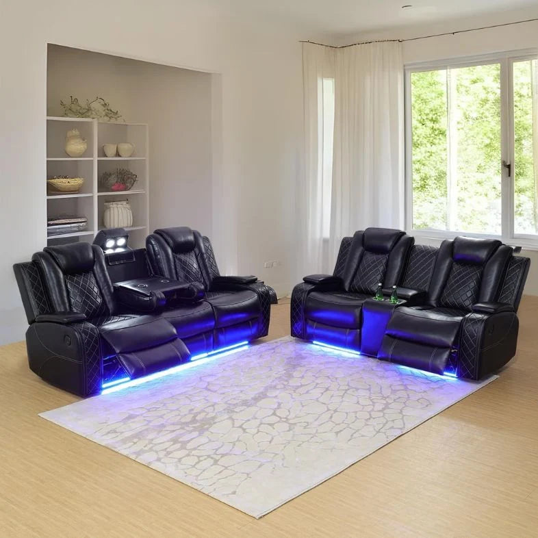 Orlando grey electric recliner sofa with adjustable headrest and lumbar support for modern living rooms.