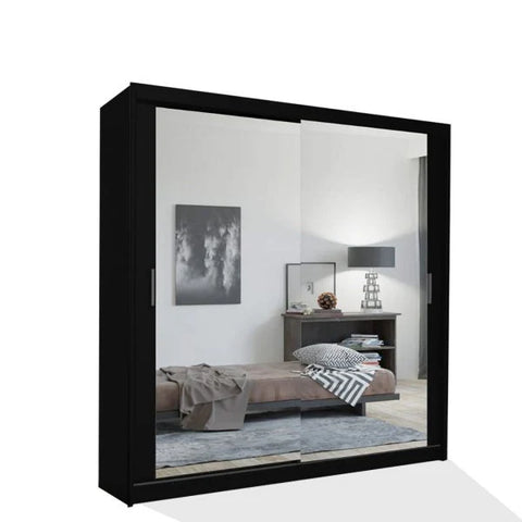 Chicago black sliding door wardrobe