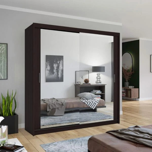 Chicago wenge sliding mirrored wardrobe