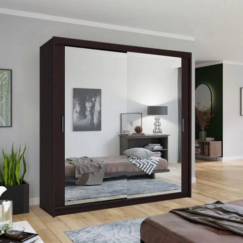 Chicago wenge sliding mirrored wardrobe