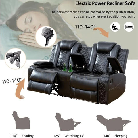 Orlando electric reclining sofa with thick sponge padding and adjustable reclining positions.