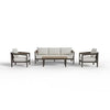 Luxury 5 Seater Rope & Aluminium Garden Lounge Set with Wood-Effect Coffee Table