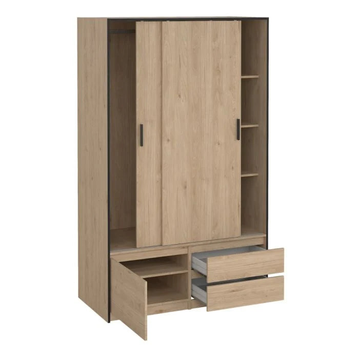 Line Oak wardrobe with two sliding doors