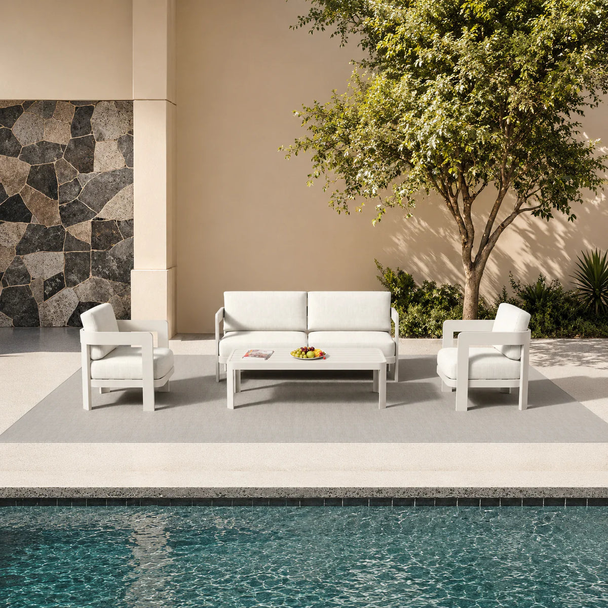 Sofia 4 Seater Outdoor Lounge Set – Taupe Aluminium Garden Sofa Set