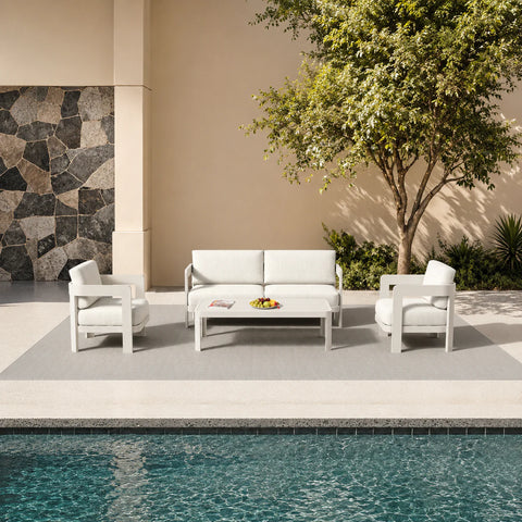 Sofia 4 Seater Outdoor Lounge Set – Taupe Aluminium Garden Sofa Set