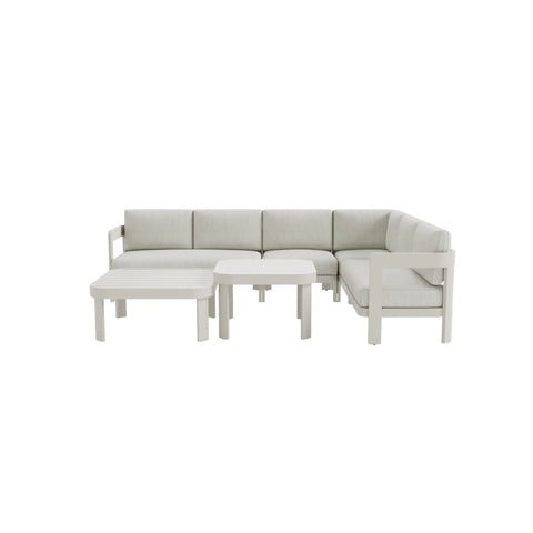 Luxury 8 Seater Corner Garden Lounge Set with Coffee Table – Taupe