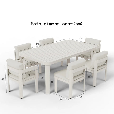 Luxury 6 Seater Outdoor Garden Lounge Set with Coffee Table – Taupe