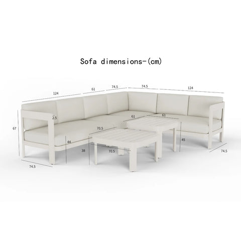 Luxury 8 Seater Corner Garden Lounge Set with Coffee Table – Taupe