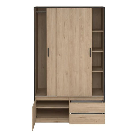 Oak sliding door wardrobe for modern bedroom