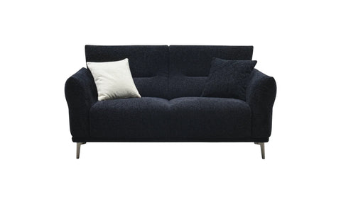 Luxury black bouclé sofa with deep channel stitching, premium textured upholstery, and a modern contemporary design available in 2, 3, and 4 seater sizes.