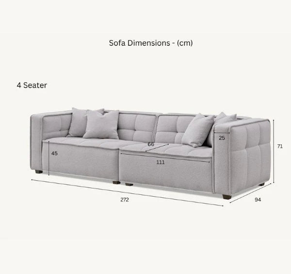 premium Murray sofa putty bouclé fabric featuring Chesterfield-inspired button detailing, bold box arms, and contemporary styling for modern UK living rooms.