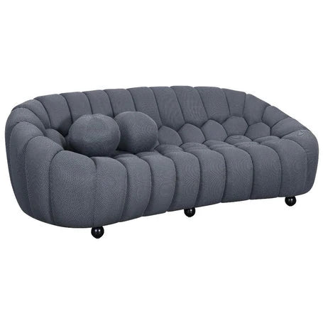 Luxury Bella grey 3 seater sofa with modern bubble-inspired sculptural design.