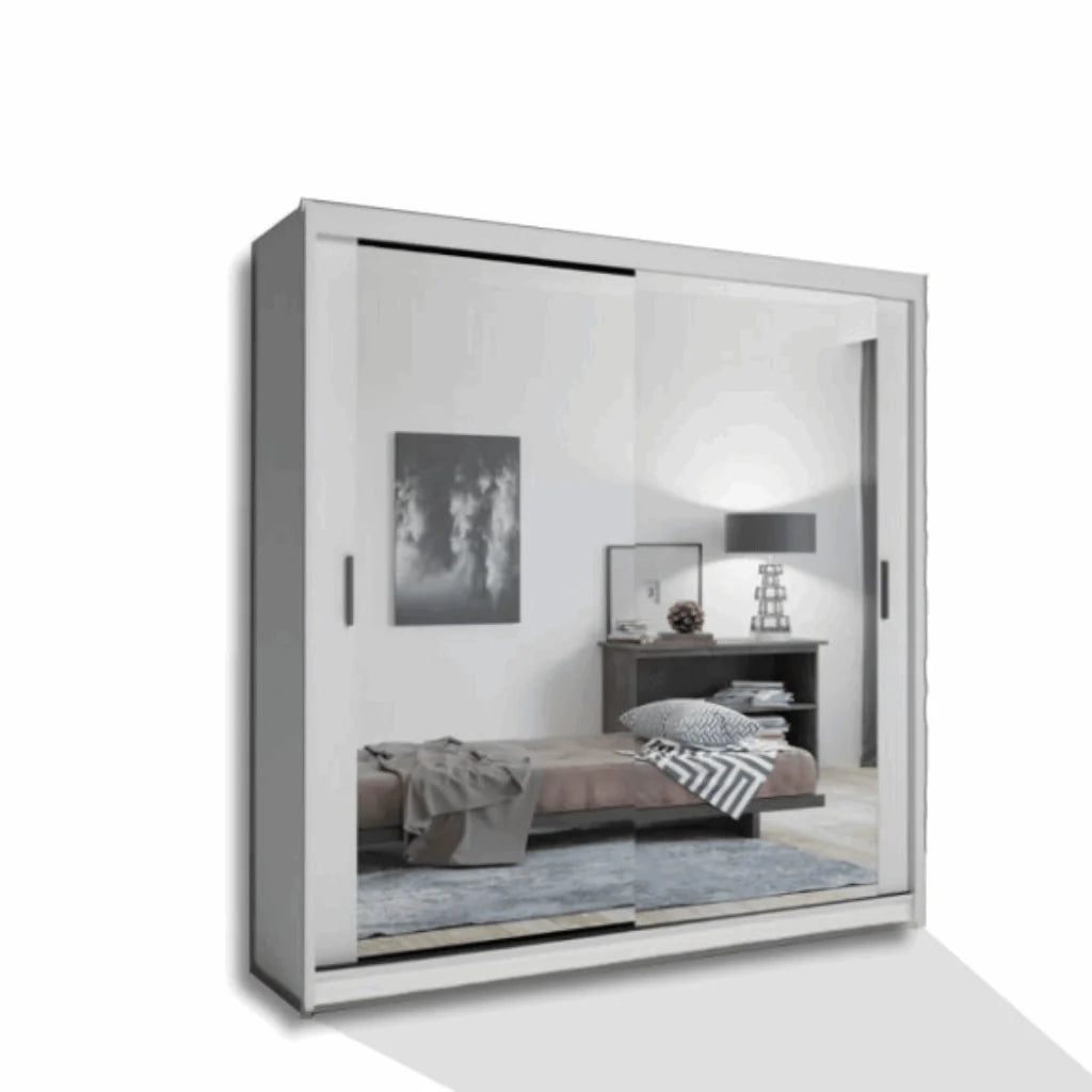 Chicago white mirrored wardrobe for bedroom