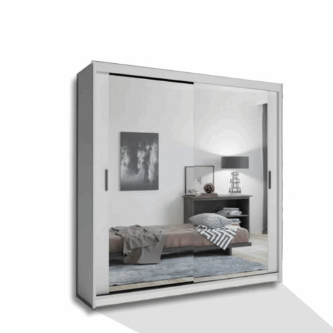 Chicago white mirrored wardrobe for bedroom