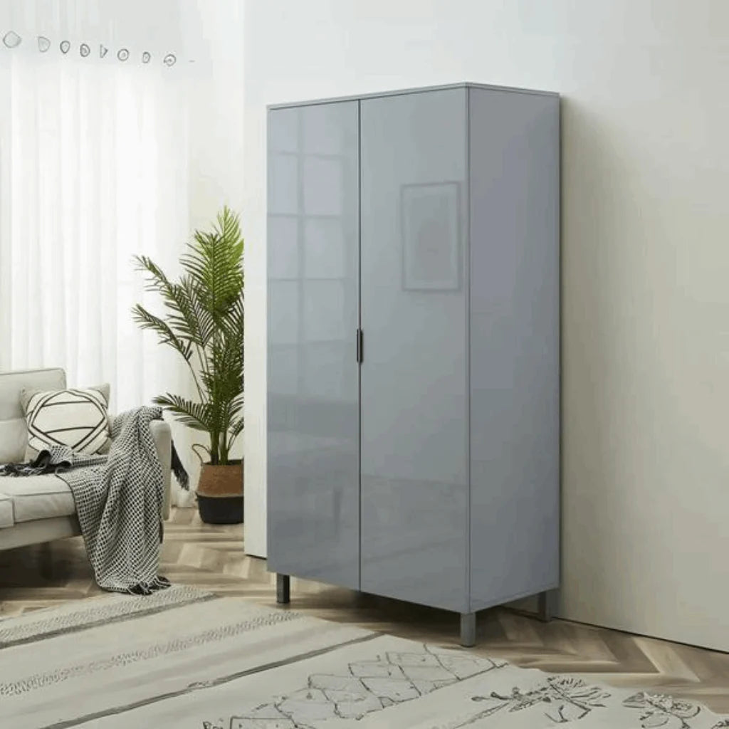 High gloss 2 door wardrobe