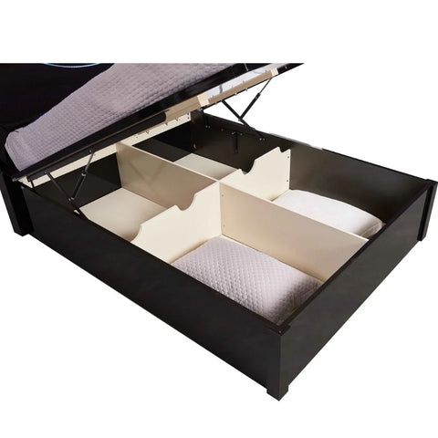 Light Grey high gloss Half Moon ottoman bed