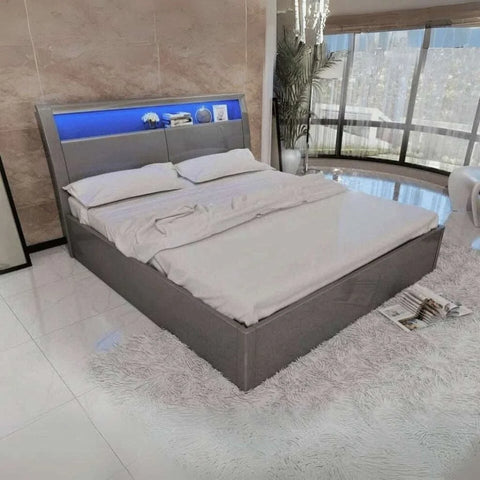 High gloss Rugby ottoman bed front view
