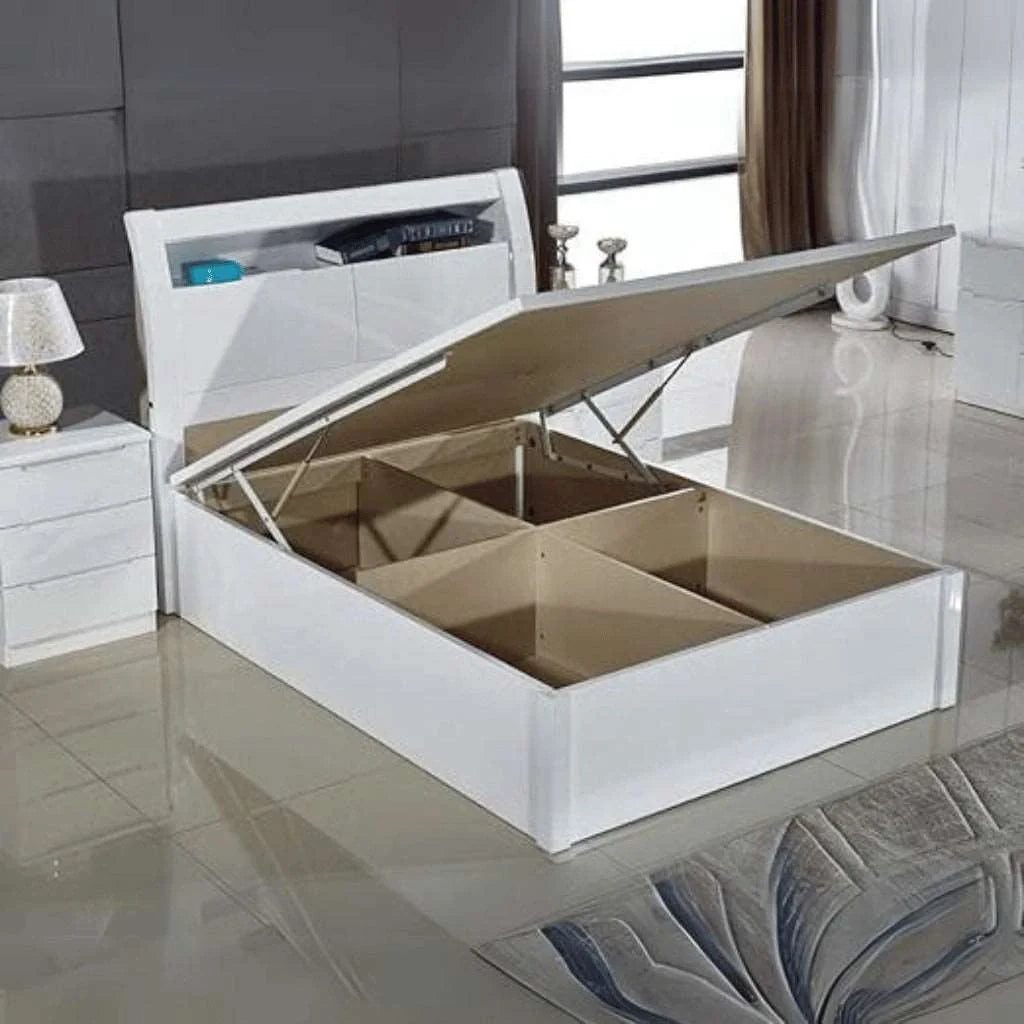 High gloss Rugby ottoman bed with LED lighting
