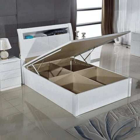 High gloss Rugby ottoman bed with LED lighting
