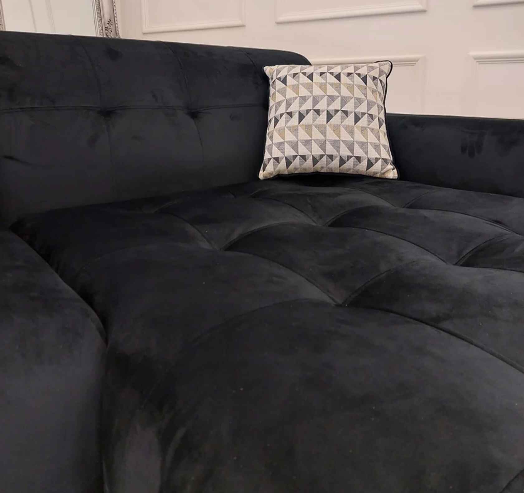 Luxury Oslo open plan cinema sofa with plush velvet upholstery, deep cushioned seating.