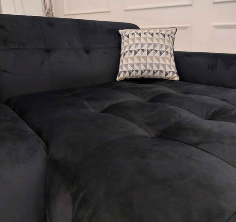 Luxury Oslo open plan cinema sofa with plush velvet upholstery, deep cushioned seating.