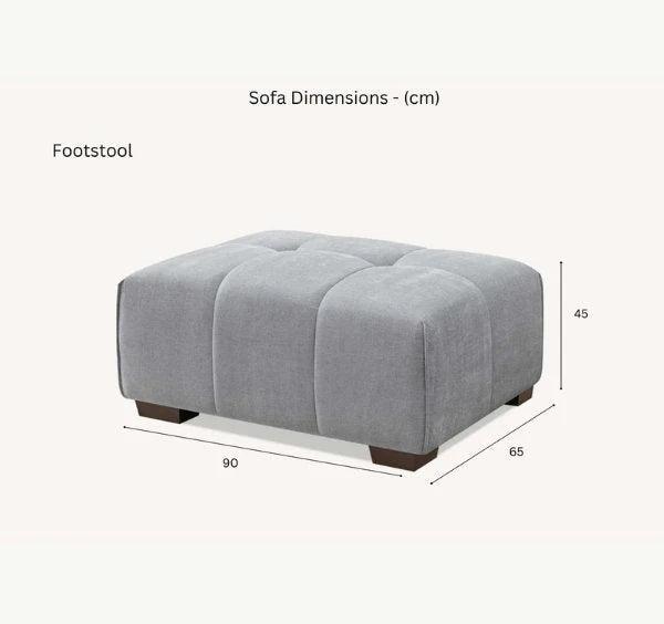 Luxury Leonard corner sofa upholstered in cloudy grey bouclé fabric featuring block-stitched cushions, and contemporary styling for modern UK homes.