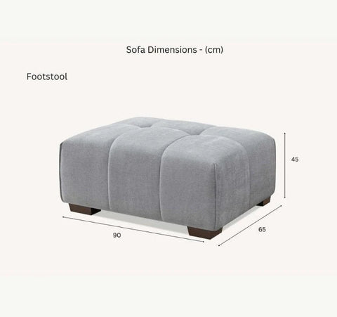 Luxury Leonard corner sofa upholstered in cloudy grey bouclé fabric featuring block-stitched cushions, and contemporary styling for modern UK homes.