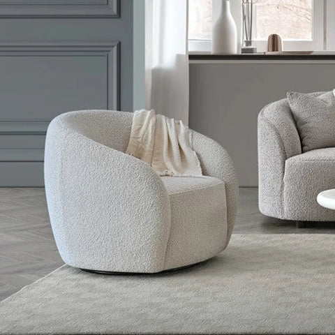 Nolita bouclé accent chair with luxurious textured upholstery and modern design.