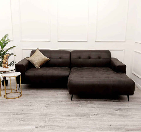 Luxury Oslo open plan cinema sofa with plush velvet upholstery, deep cushioned seating, extended chaise lounge, and spacious contemporary corner design for modern UK living rooms.
