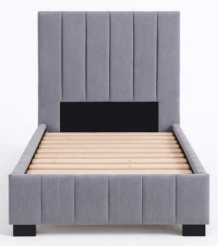 Roma grey velvet Single bed frame base