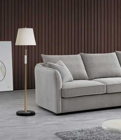 Luxury curved bouclé corner chaise sofa in Pebble and Charcoal with a sculptural organic design, deep cushions, and premium upholstery for modern UK living rooms.