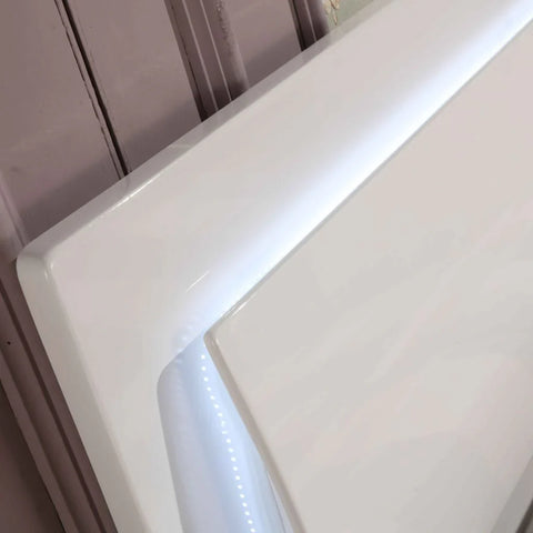 Slim LED High Gloss White Ottoman Storage Bed Frame – Double & King Size