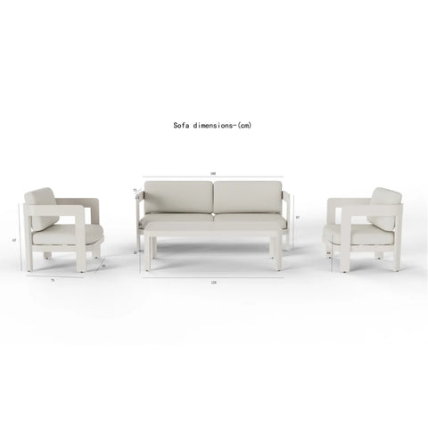 Sofia 4 Seater Outdoor Lounge Set – Taupe Aluminium Garden Sofa Set
