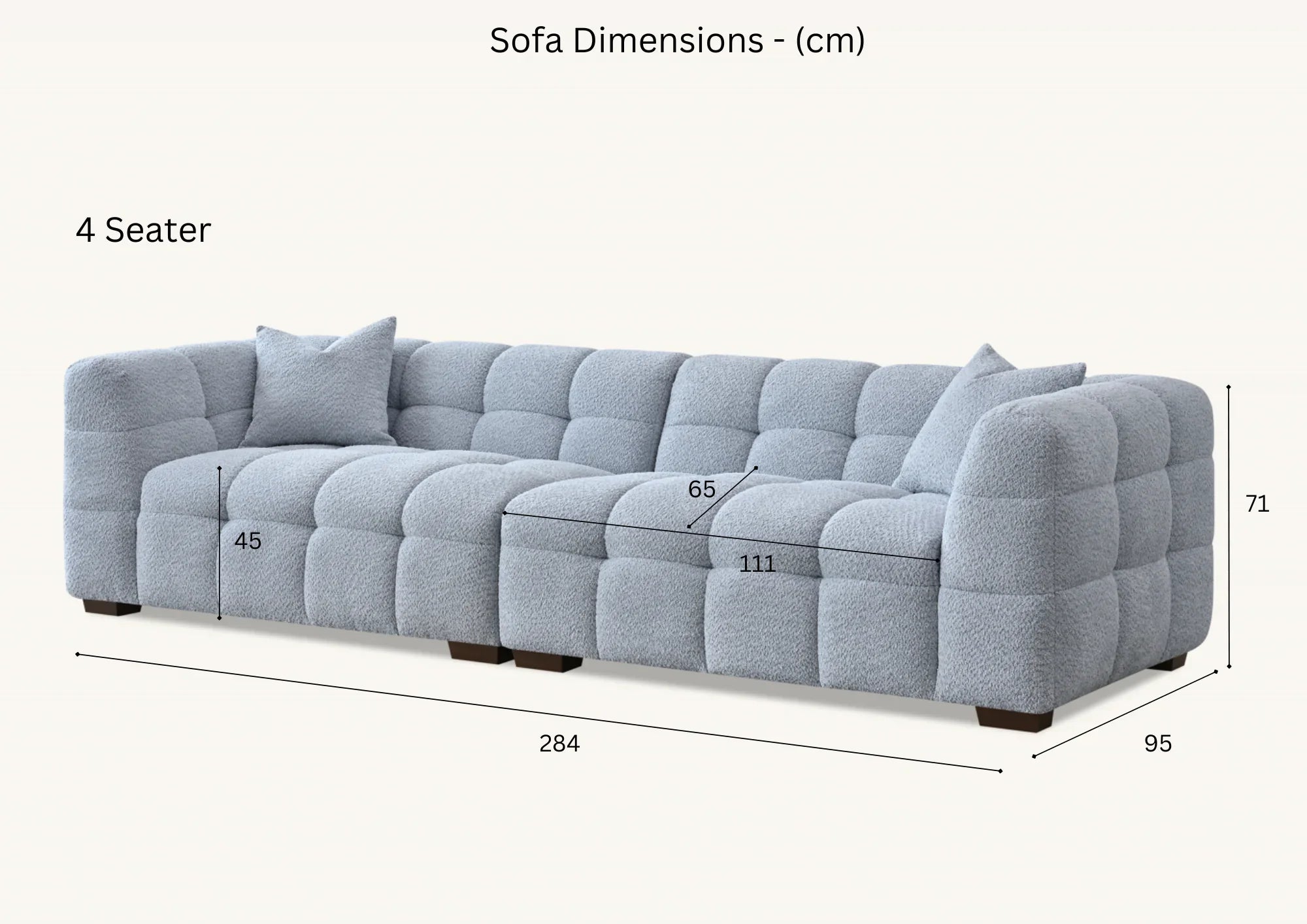 Tribeca oatmeal bouclé sofa with sculptural curved silhouette, deep channel stitching and contemporary designer styling for modern UK homes.